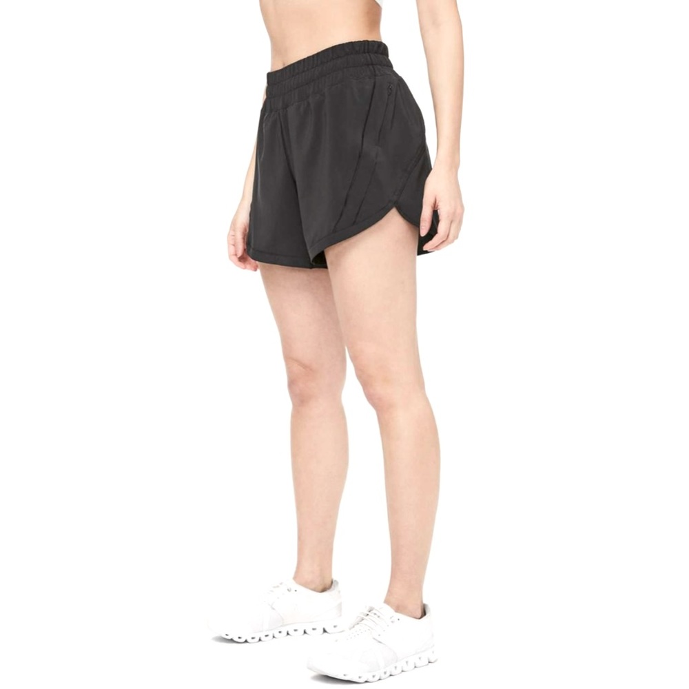 Lululemon Track That Short 5" Mid Rise Round
Hem Elastic Waistband Black 0